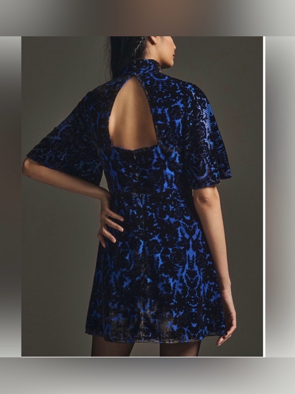 Anthropologie Mock - Neck
Velvet Mini Dress size 4 - Picture 2 of 9